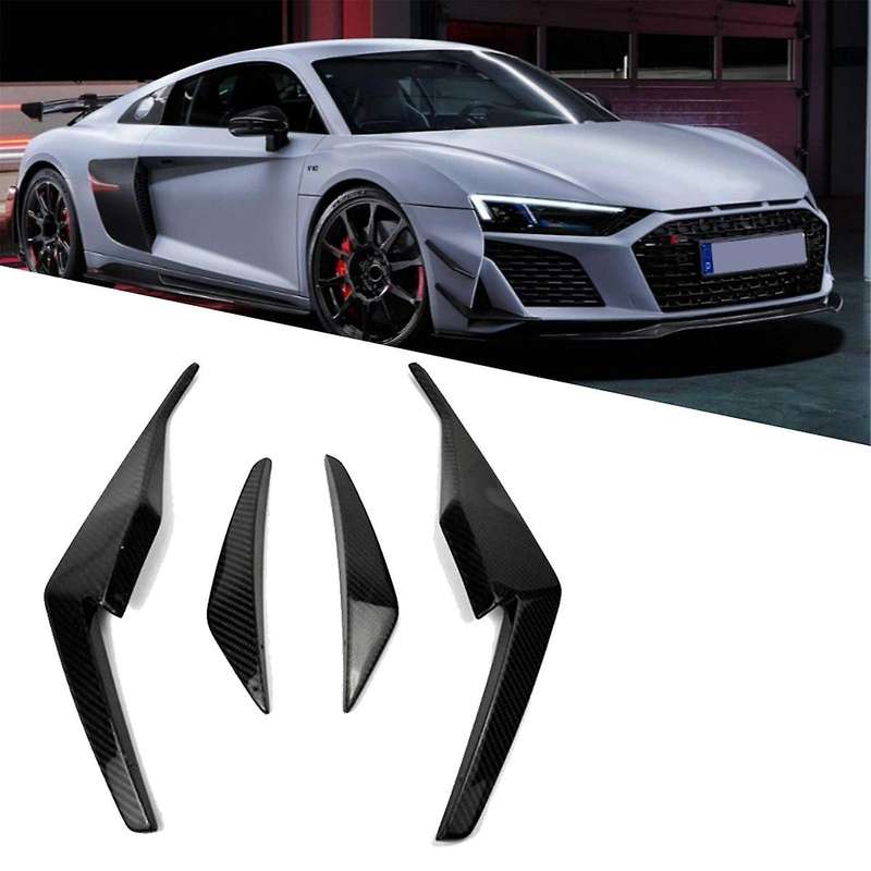 Car Carbon Fiber Front Bumper Splitter Spoiler Fog Light Canard for R8 2019-2023 Accessories