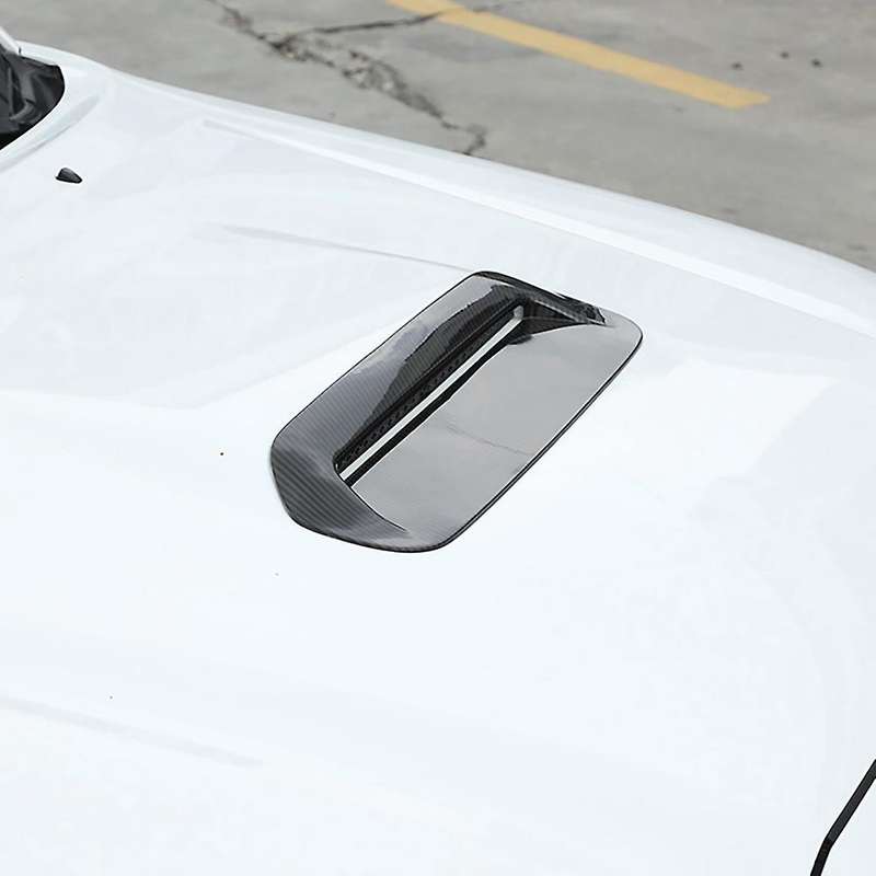Car Carbon Fiber Front Engine Hood Bonnet Vents Hood Air Intake Outlet for 2013-2015