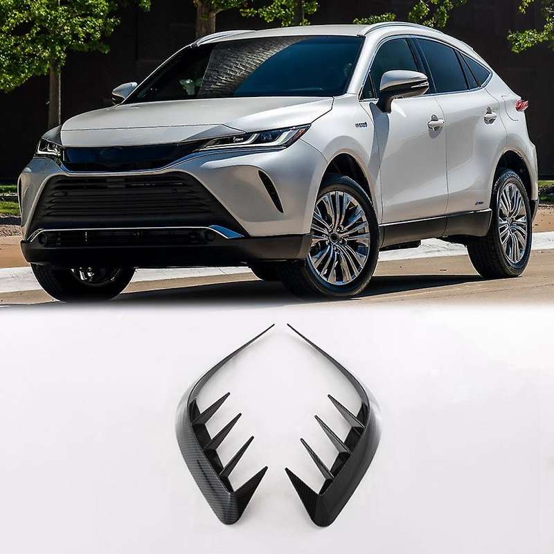 Car Carbon Fiber Front Bumper Splitter Spoiler Covers Trim Fog Lights Eyebrow Wind Knife for Venza 2