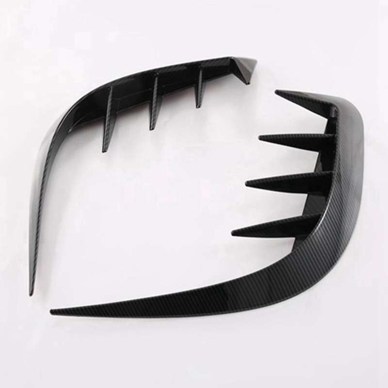 Car Carbon Fiber Front Bumper Splitter Spoiler Covers Trim Fog Lights Eyebrow Wind Knife for Venza 2