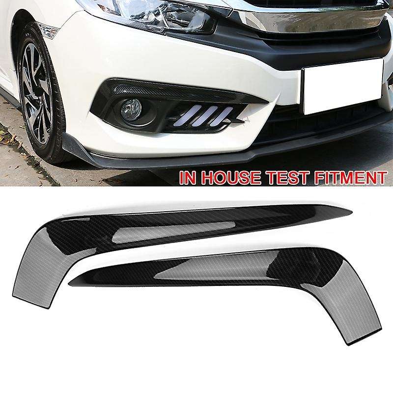 Car Carbon Fiber Front Fog Fight Lamp Eyebrow Cover Strip for 10Th Generation 2016+