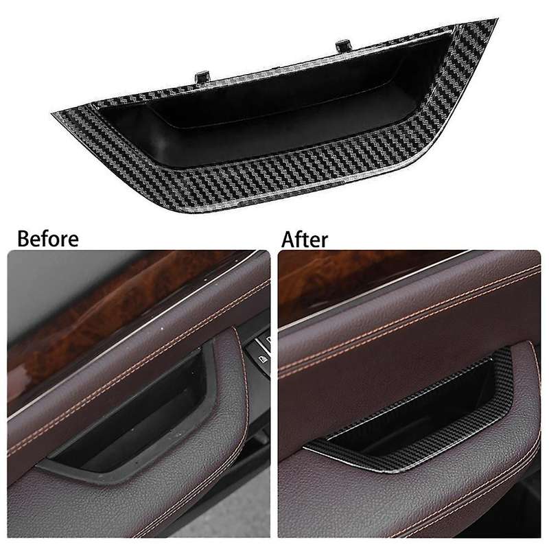 Car Carbon Fiber Front Left Interior Inner Door Handle Pull Trim Cover for F25 F26 X3 X4 2011-2017 L