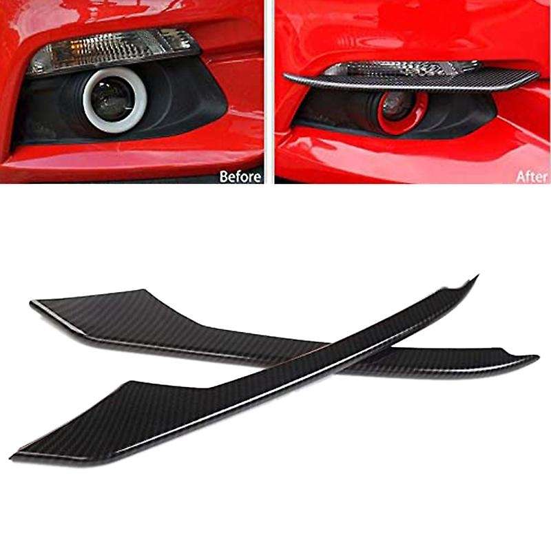 Car Carbon Fiber Front Fog Light Lamp Eyebrow Cover Trim for 2015-2018