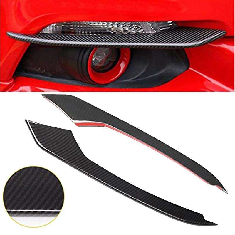 Car Carbon Fiber Front Fog Light Lamp Eyebrow Cover Trim for 2015-2018