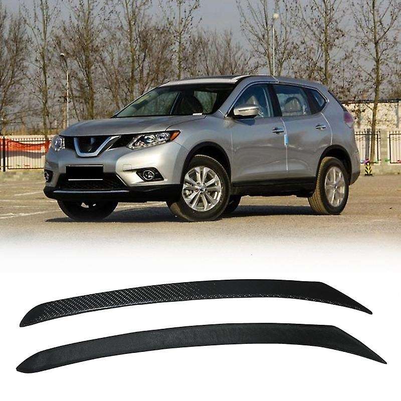 Car Carbon Fiber Front Head Light Eyebrow Cover Trim for Rogue 14-16