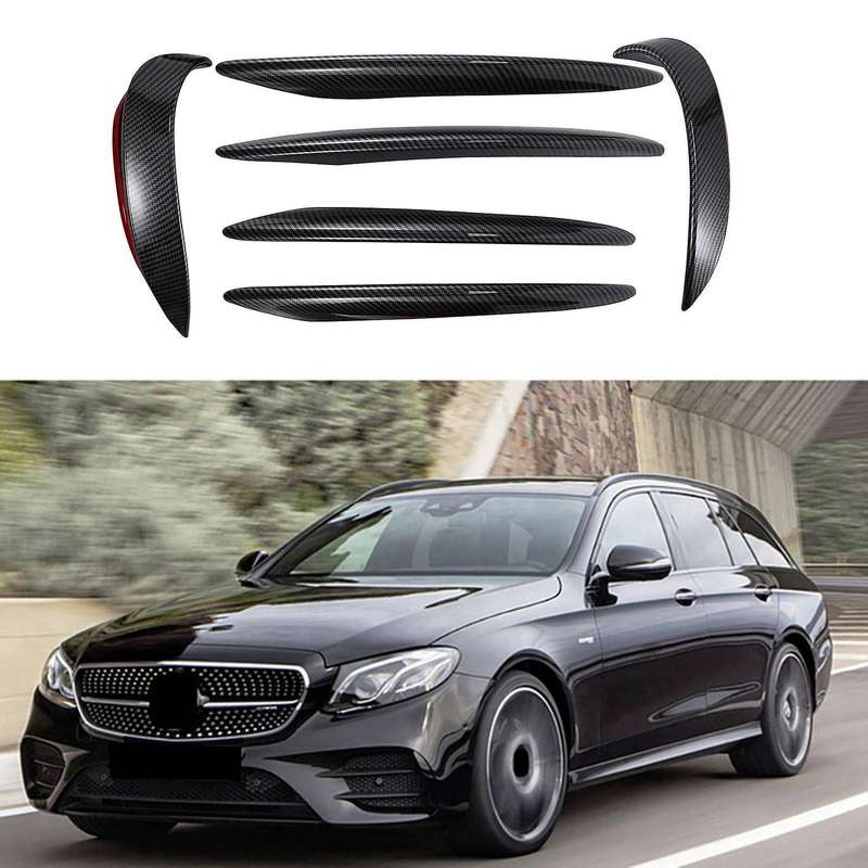 Car Carbon Fiber Front Fog Light Eyebrow Stickers Trim for E Class W213 E43 Sport 2016-2019