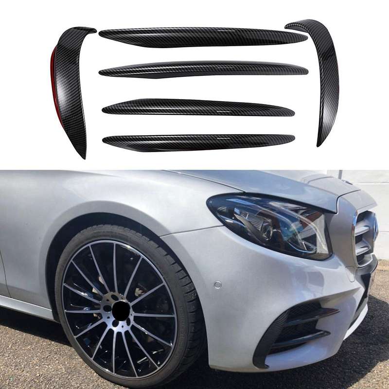 Car Carbon Fiber Front Fog Light Eyebrow Stickers Trim for E Class W213 E43 Sport 2016-2019