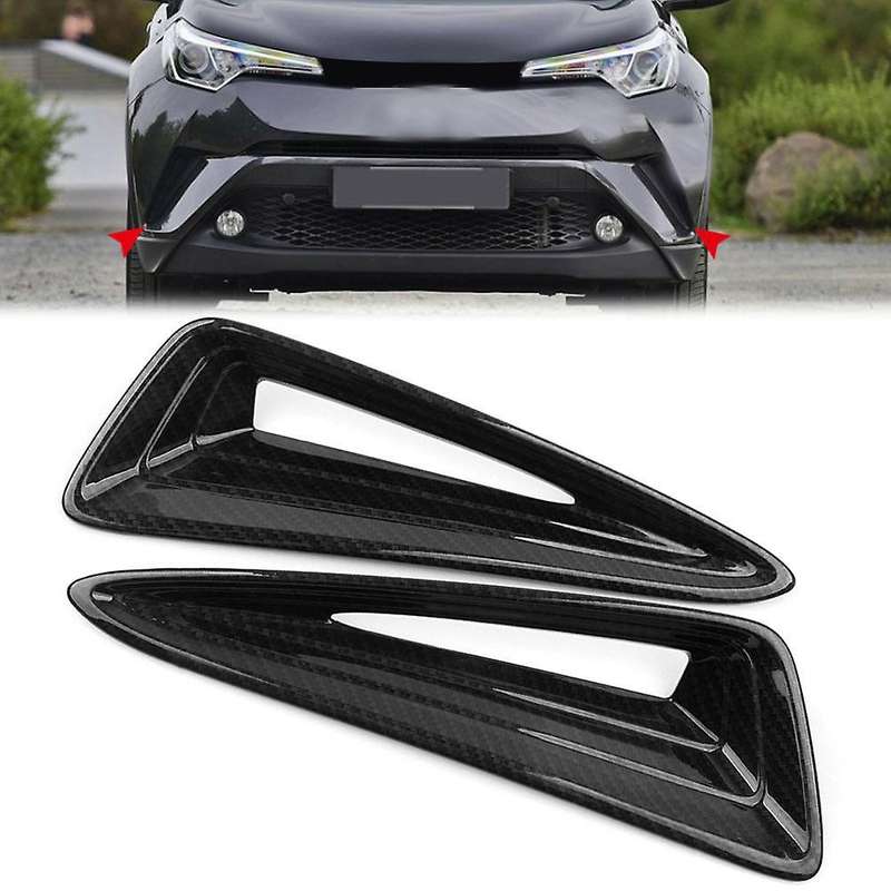 Car Carbon Fiber Front Fog Lamp Cover Trim for CH-R 2016-2018