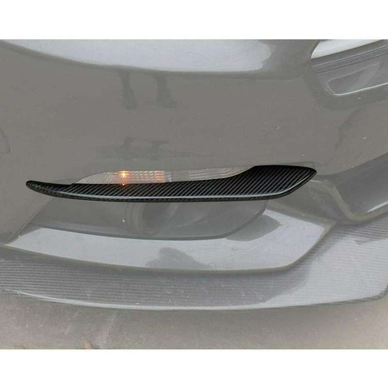 Car Carbon Fiber Front Fog Light Lamp Eyebrow Cover Trim for 2015-2017