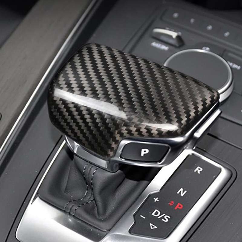 Car Carbon Fiber Gear Shift Knob Cover Sticker for- A5 A4L Q5L Gear Head Cap for RHD
