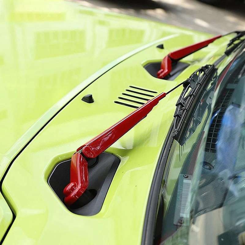 Car Carbon Fiber Front Windshield Rain Wiper Blade Arms Cover Trim Decoration for Jimny JB74 JB64 20