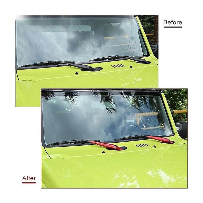 Car Carbon Fiber Front Windshield Rain Wiper Blade Arms Cover Trim Decoration for Jimny JB74 JB64 20