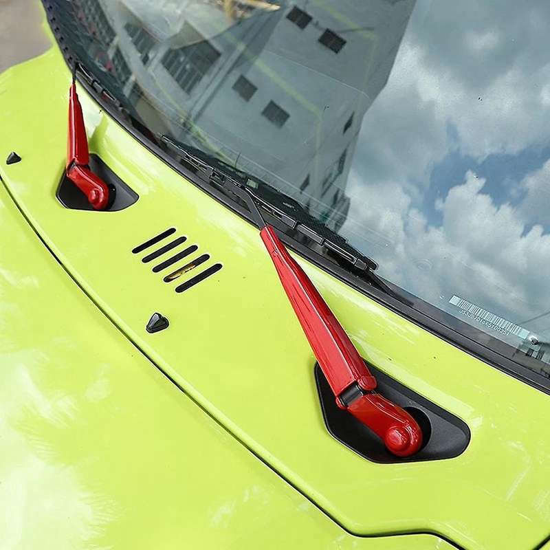 Car Carbon Fiber Front Windshield Rain Wiper Blade Arms Cover Trim Decoration for Jimny JB74 JB64 20
