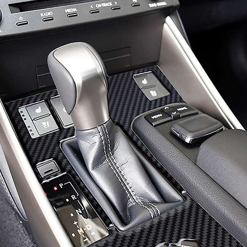 Car Carbon Fiber Gear Shift Panel Cover Trim Frame LHD Gear Panel for IS250 IS200 350 2014-2018