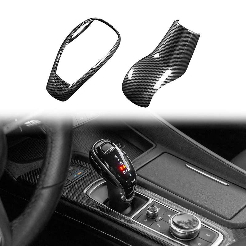 Car Carbon Fiber Gear Shift Knob Head Cover Sticker Trim for CT5/XT5/CT6/XT6 2020 2021 Shift Knob Co