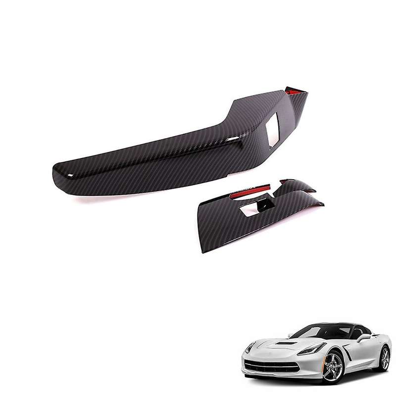Car Carbon Fiber Glass Lift Button Switch Cover Door Armrest Panel Sticker for Corvette C7 2014-201