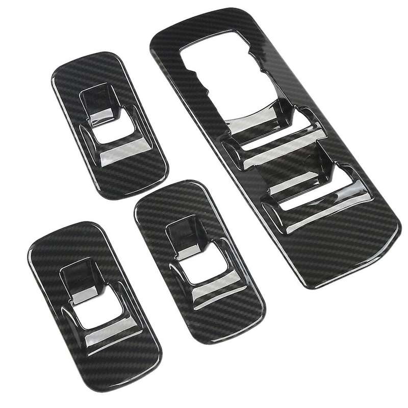 Car Carbon Fiber Grain Window Lift Adjust Panel Switch Trims for 2015-2019