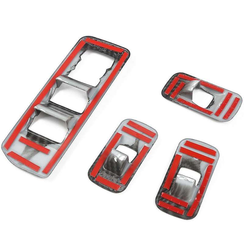 Car Carbon Fiber Grain Window Lift Adjust Panel Switch Trims for 2015-2019