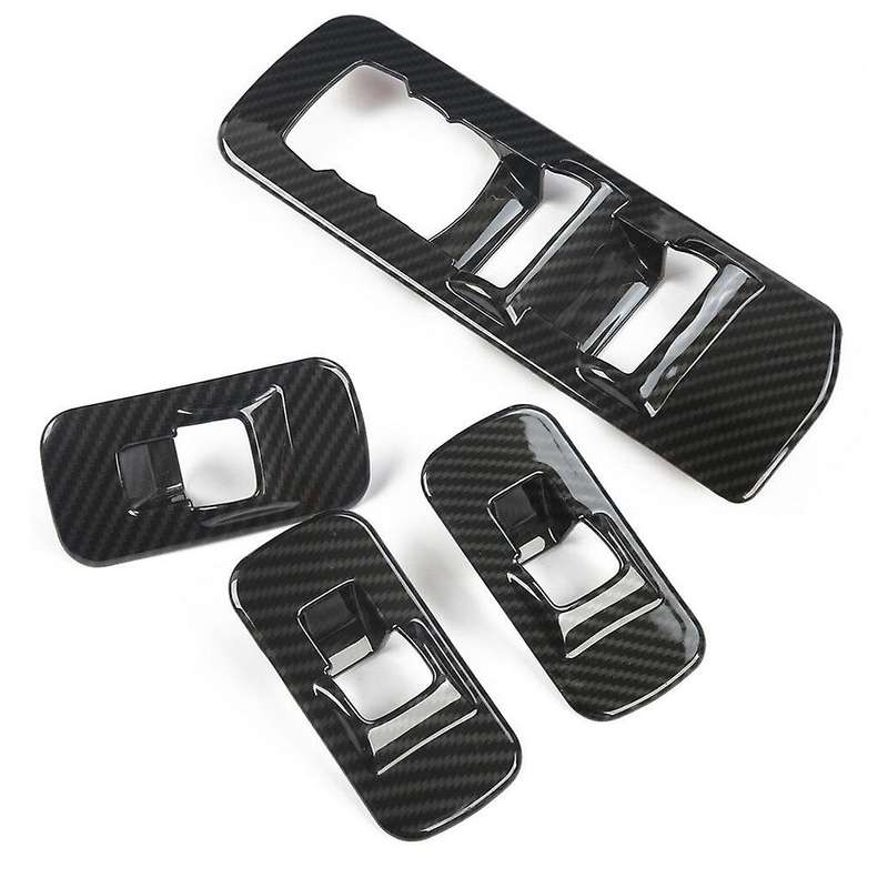 Car Carbon Fiber Grain Window Lift Adjust Panel Switch Trims for 2015-2019
