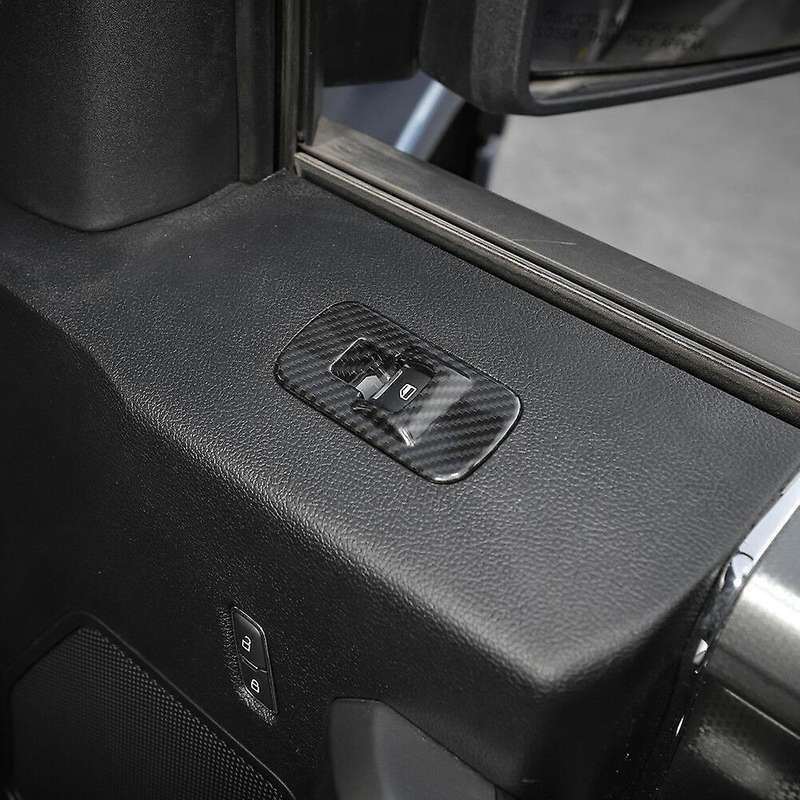 Car Carbon Fiber Grain Window Lift Adjust Panel Switch Trims for 2015-2019