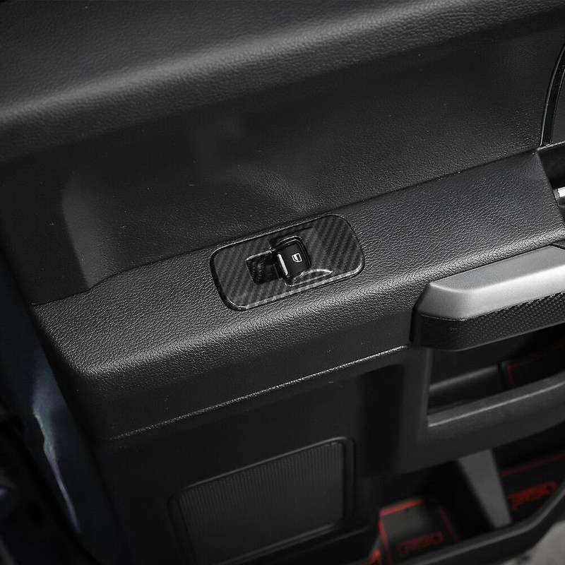 Car Carbon Fiber Grain Window Lift Adjust Panel Switch Trims for 2015-2019