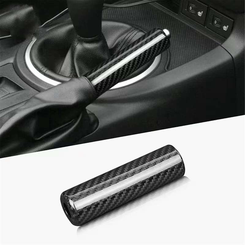 Car Carbon Fiber Hand Brake Cover Hand Brake Grip Case Shell Trim for MX-5 2006-2015 Handbrake Stick