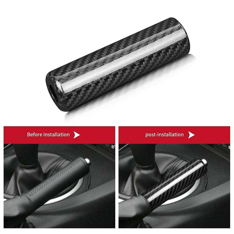 Car Carbon Fiber Hand Brake Cover Hand Brake Grip Case Shell Trim for MX-5 2006-2015 Handbrake Stick