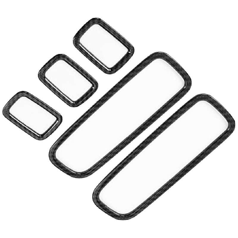 Car Carbon Fiber Grain Window Switch Button Garnish Trim Frame for 2014-2019