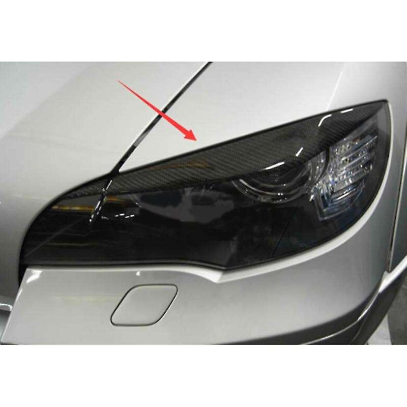 Car Carbon Fiber Headlight Eyelid Eyebrow Cover for E71 X6 X6M 2008-2014