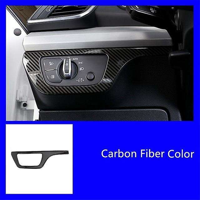 Car Carbon Fiber Headlight Button Frame Cover Trim Car Decoration for  Q5 FY 2018 2019