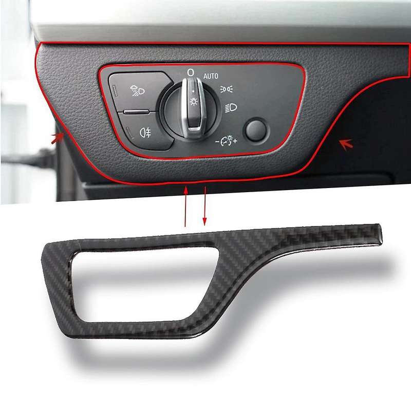 Car Carbon Fiber Headlight Button Frame Cover Trim Car Decoration for  Q5 FY 2018 2019