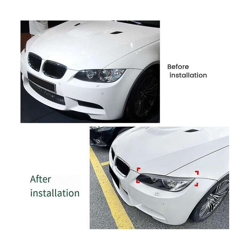 Car Carbon Fiber Headlights Eyebrows HeadLight Trim Stickers for 3 Series E90 2005-2012 Accessories