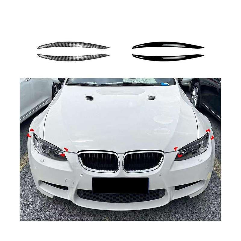 Car Carbon Fiber Headlights Eyebrows HeadLight Trim Stickers for 3 Series E90 2005-2012 Accessories