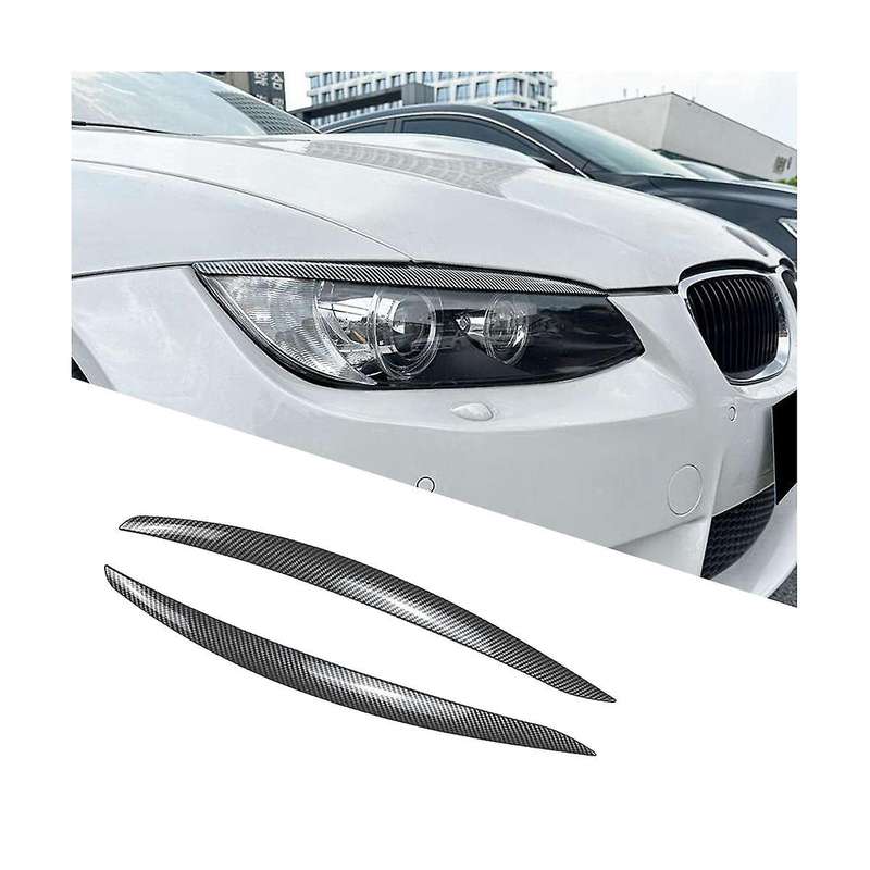Car Carbon Fiber Headlights Eyebrows HeadLight Trim Stickers for 3 Series E90 2005-2012 Accessories