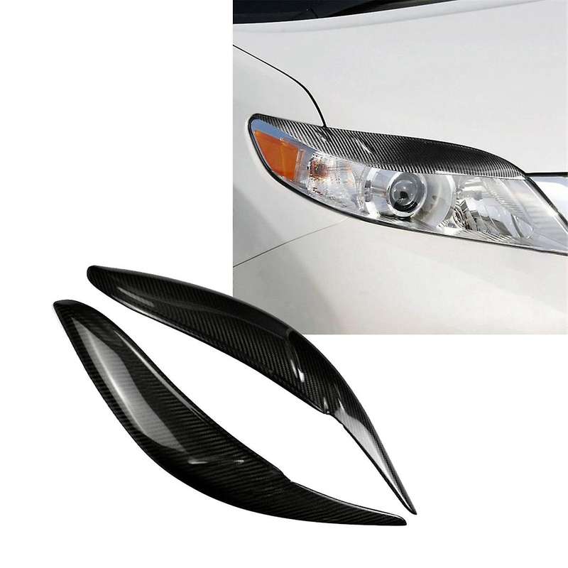 Car Carbon Fiber Headlights Eyebrow Eyelid Trim Cover Sticker Accessories for Sienna LE SE 2011-202