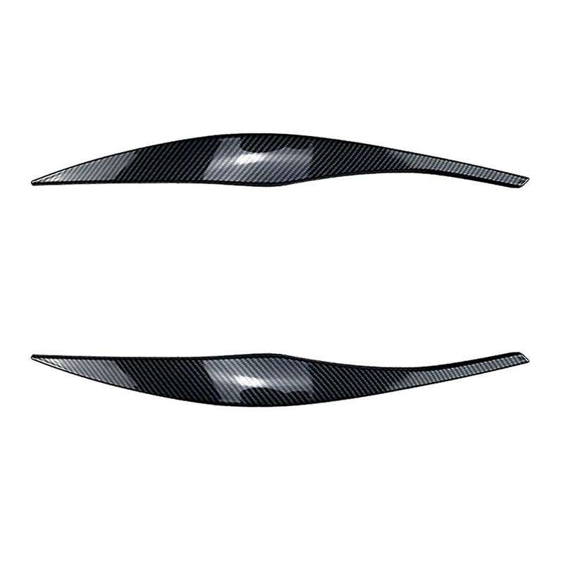 Car Carbon Fiber Headlights Eyebrows Eyelids Cover Eyelash Head Light Stickers for 3 Series E90 E91