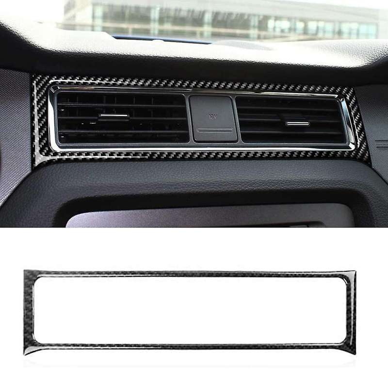 Car Carbon Fiber Instrument Panel Air Conditioning Outlet Vent Cover Moulding Sticker Frame for 2009