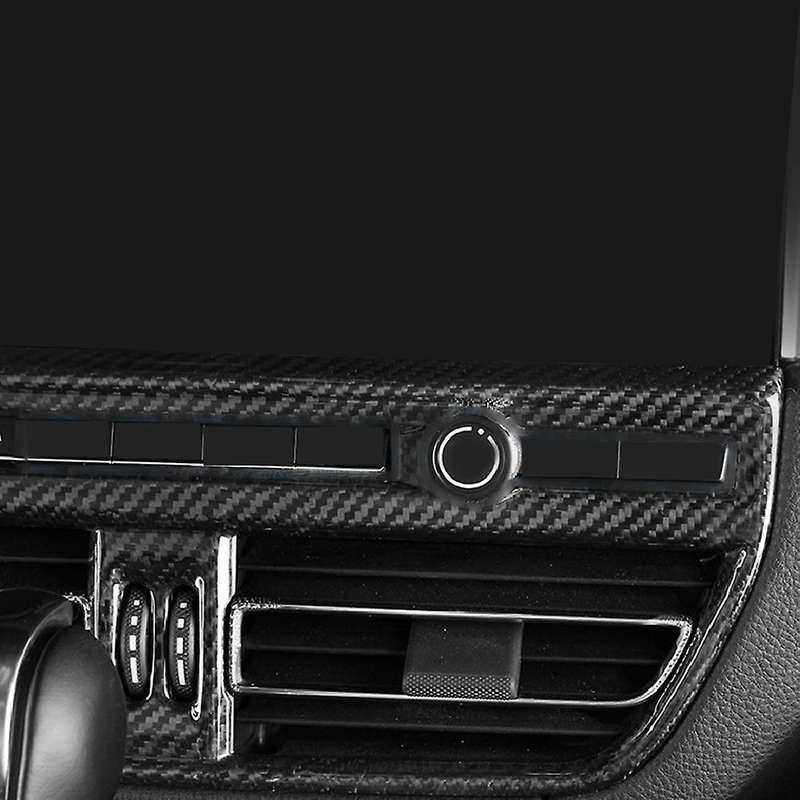 Car Carbon Fiber Interior Central Air Outlet Trim Frame for 2015-2020