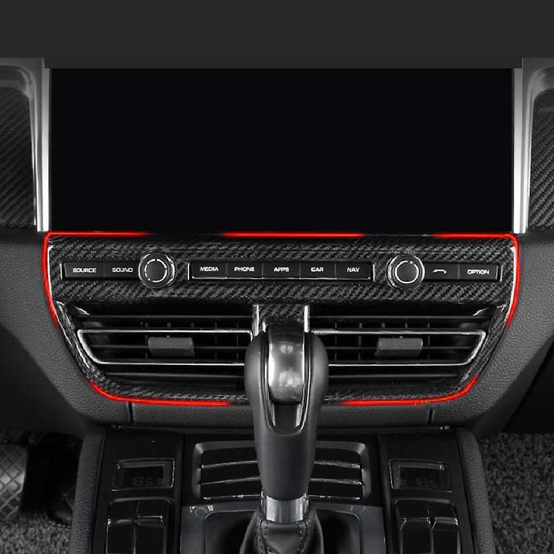 Car Carbon Fiber Interior Central Air Outlet Trim Frame for 2015-2020