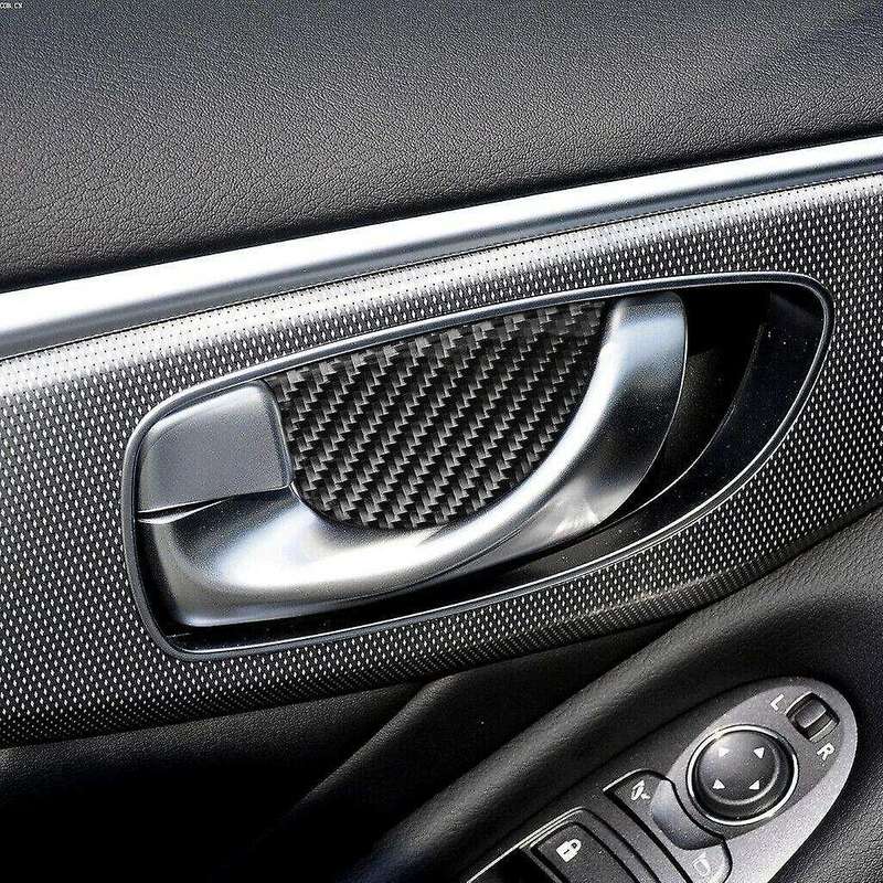 Car Carbon Fiber Inner Door Handle Bowl Cover Trim for Q50 Q60 2014-2019