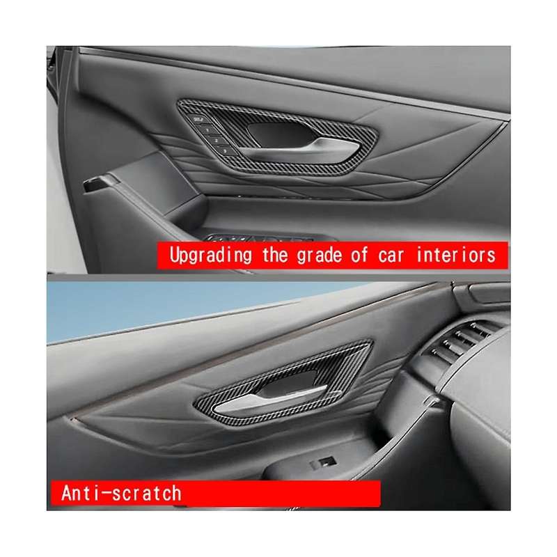 Car Carbon Fiber Inner Door Bowl Panel Inside Handle Protector Cover for Alphard 40 Series 2023+ Rhd
