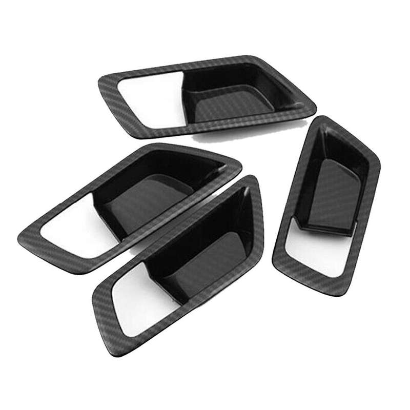 Car Carbon Fiber Inner Door Handle Bowl Cover Trim for C- 2017-2020