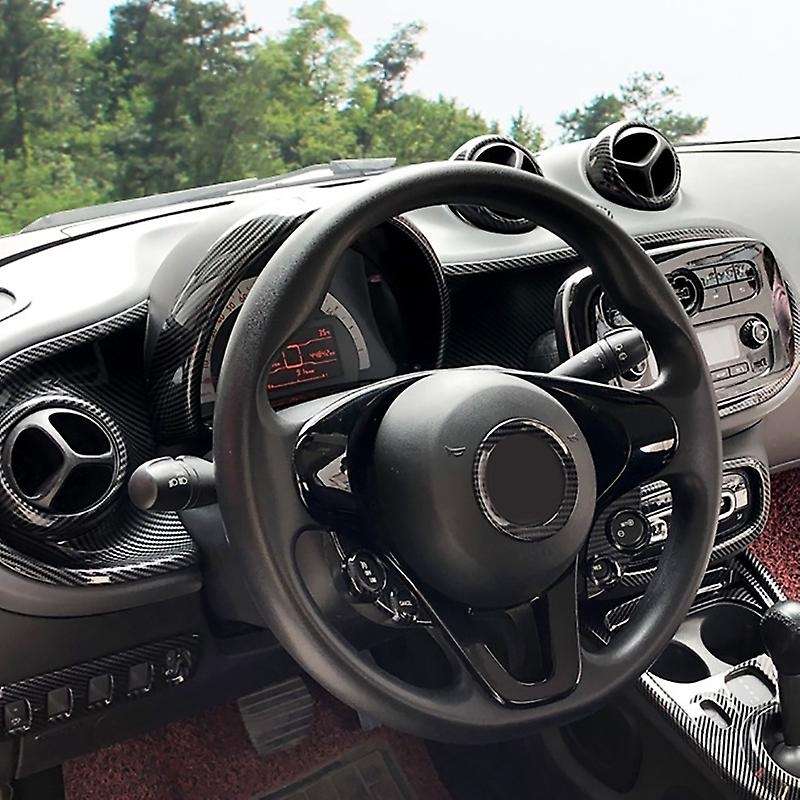 Car Carbon Fiber Instrument Decorative Dashboard Frame Cover Trim for Smart 453 Fortwo 2015+ Accesso