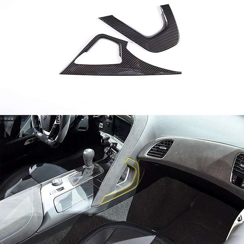 Car Carbon Fiber Interior Control Handle Cover Frame Sticker for Corvette C7 2014-2019 Lhd