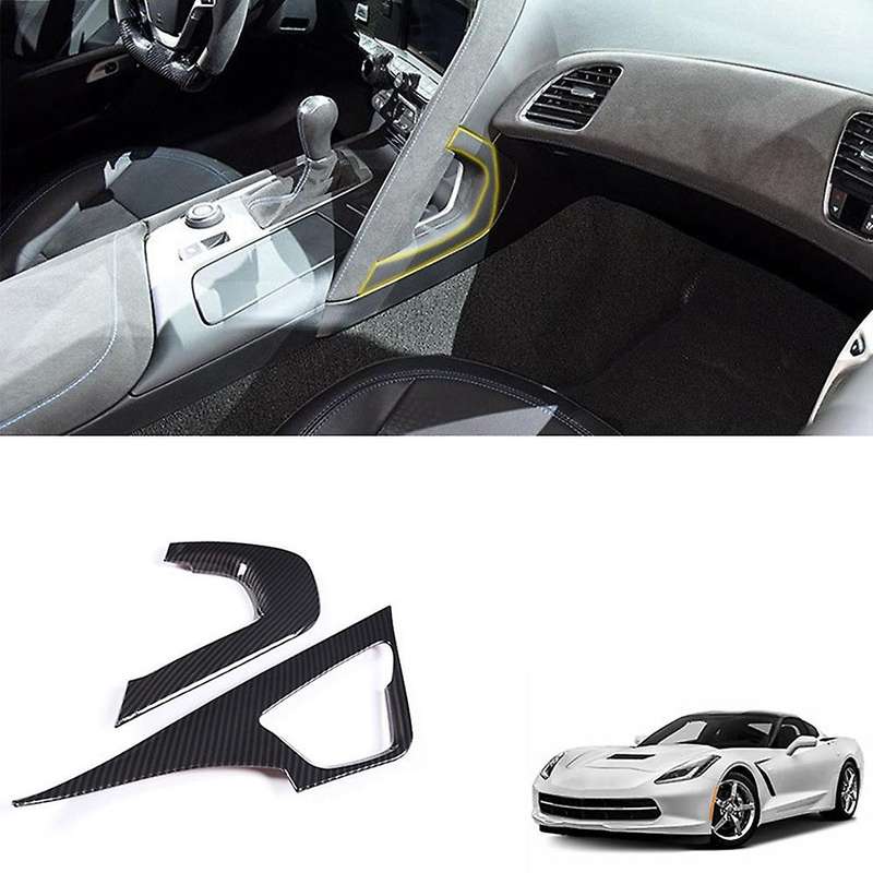 Car Carbon Fiber Interior Control Handle Cover Frame Sticker for Corvette C7 2014-2019 Lhd