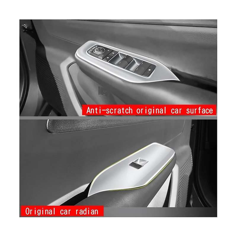 Car Carbon Fiber Interior Door Armrest Window Glass Switch Frame Panel Trims 4pcs for Prius 60 Seri