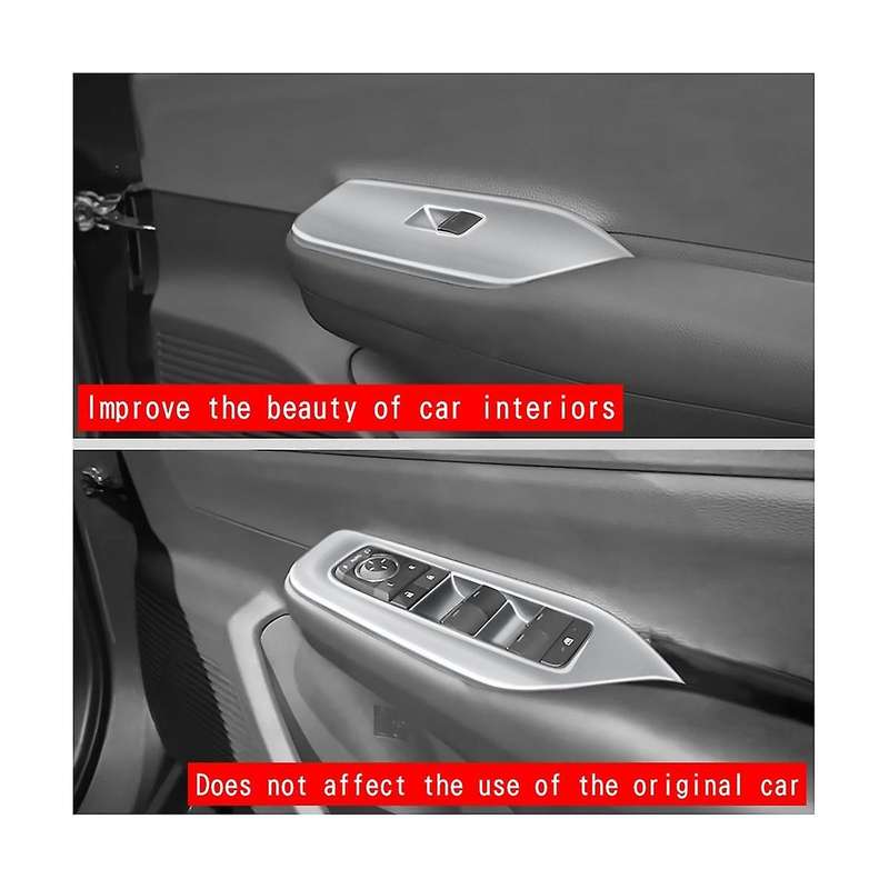 Car Carbon Fiber Interior Door Armrest Window Glass Switch Frame Panel Trims 4pcs for Prius 60 Seri