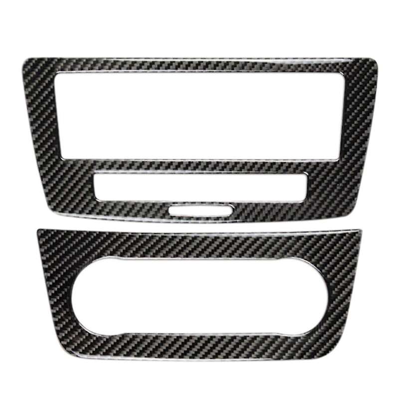 Car Carbon Fiber Interior Central Console Air Condition Multimedia Adjust Panel Cover Trim for W166