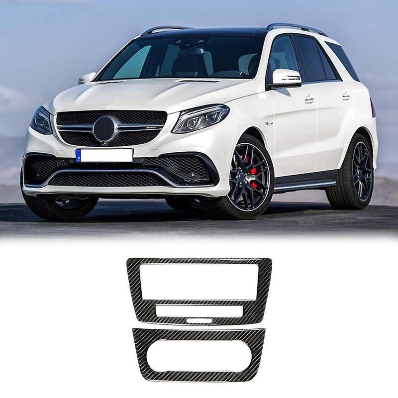 Car Carbon Fiber Interior Console Condition Multimedia Adjust Panel Cover Trim for GLE W166 2015-20