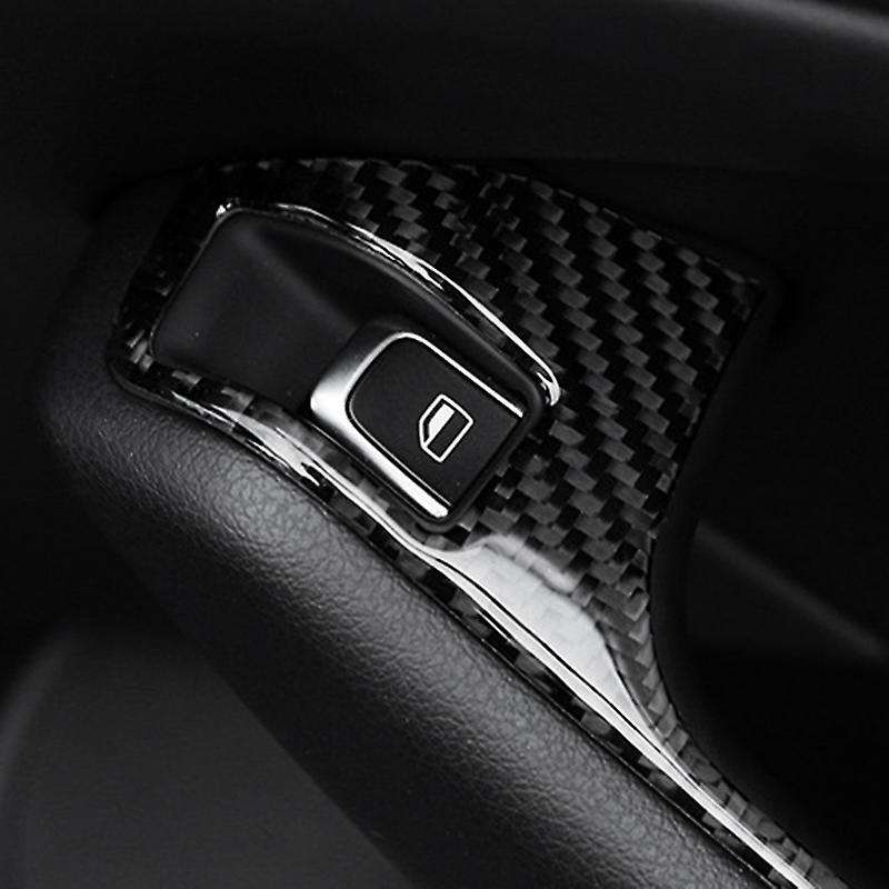 Car Carbon Fiber Interior Decoration Window Control Switch Panel Cover Sticker for  Q5 (2010-2018) S